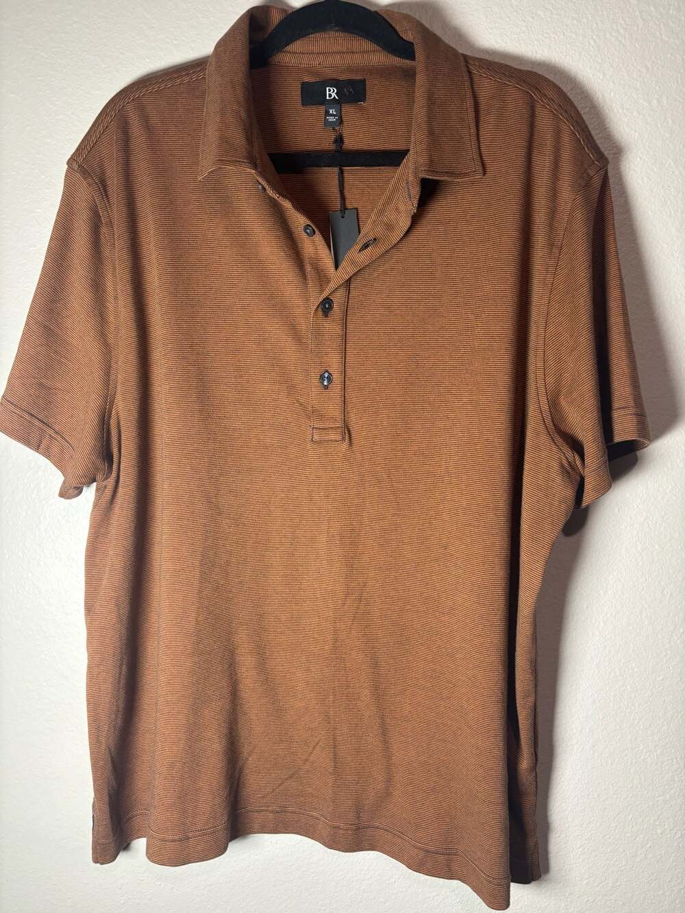 Banana Republic Luxury-Touch Micro-Stripe Knit Polo Shirt